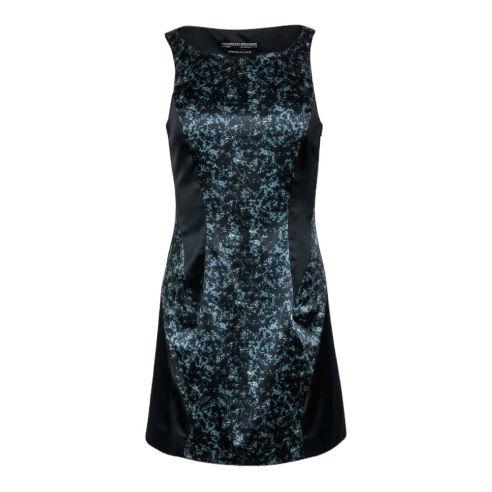 All Saints Heidi Stretch Bodycon Dress Green Black Marble Sleeveless side 6